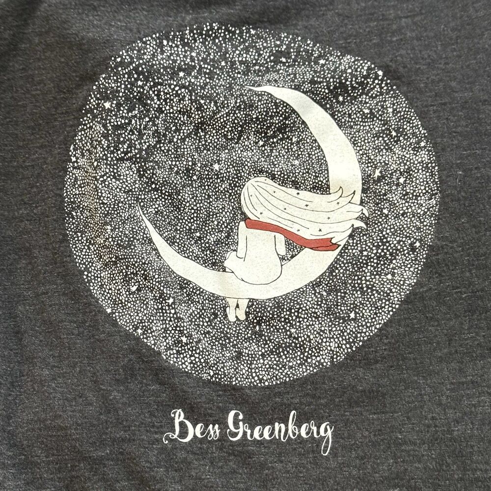 Bess Greenberg T Shirt Grey Moon & Stars Size S/M